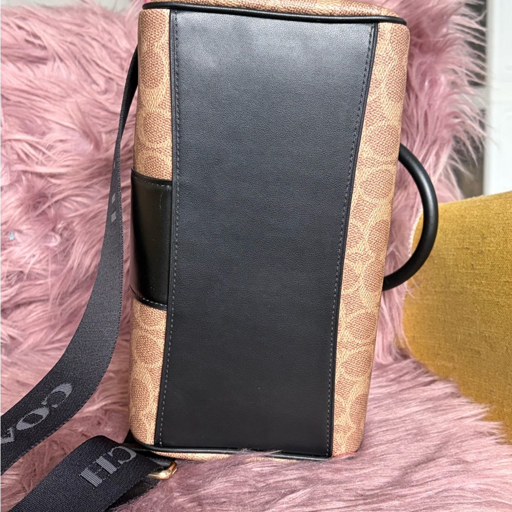 Coach Signature Tan and Black Satchel - Picture 8 of 10